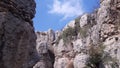 Rocky cliffs and crevasses