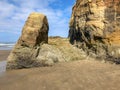 Rock cliff ledge at Hug Point beach Oregon Royalty Free Stock Photo