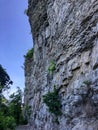 Rocky cliffs by lower gorge in Niagara, New York