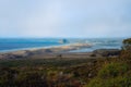 Rocky cliffs, Morro Rock, and Pacific ocean, amazing view from Montana de Oro Bluff trail, CA