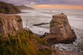 Rocky cliffs at Muriwai beach, near Auckland, New Zealand Royalty Free Stock Photo