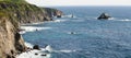 Rocky cliffs and ocean view. Big Sur, California Coastline Royalty Free Stock Photo