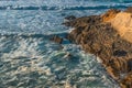 Rocky cliffs and Pacific ocean. Pacific Coast, California Royalty Free Stock Photo