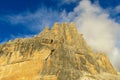 Rocky cliffs tower of Dolomites mountains, Dolomiti di Brenta Royalty Free Stock Photo