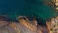 Rocky coast from above, Greece. Royalty Free Stock Photo