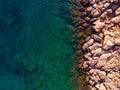 Rocky coast from above, Greece. Royalty Free Stock Photo