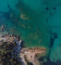 Rocky coast from above, Greece. Royalty Free Stock Photo