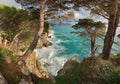 Rocky coast of the Adriatic Sea in the town of Ratac Montenegro. Royalty Free Stock Photo