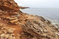 Rocky coast of the ancient sea, chalk deposits Royalty Free Stock Photo