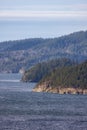 Rocky Coast of Anvil Island in Howe Sound near Vancouver, BC, Canada. Nature Background Royalty Free Stock Photo