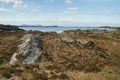 Rocky coast and Atlantic ocean, Beautiful landscape near Atlantic road in Norway in bright spring day.