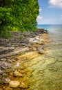 Rocky Coast at Cave Point Royalty Free Stock Photo