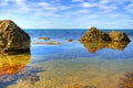 Rocky coast and clouds