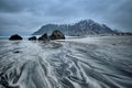 Rocky coast of fjord in Norway