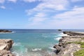 Rocky coast line of Leie Point, a popular tourist attraction on the North Shore of Oahu, Hawaii Royalty Free Stock Photo