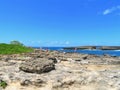 Rocky coast line of Leie Point, a popular tourist attraction on the North Shore of Oahu, Hawaii Royalty Free Stock Photo