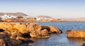 The rocky coast of Naussa, Paros Royalty Free Stock Photo