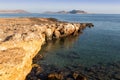 The rocky coast of Naussa, Paros Royalty Free Stock Photo