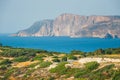 Rocky coast near Agios Nikolaos on Crete Royalty Free Stock Photo