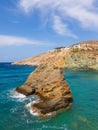 Rocky coast on the north side of the island of Ios. Greece Royalty Free Stock Photo