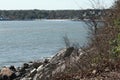 Rocky coast off the Hole in the Wall Beach, East Lyme COnnecticut