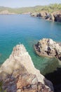 Rocky coast and sea gulf. Fethie, Turkey Royalty Free Stock Photo