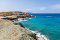 Rocky coast on the south side of the island of Ios. Greece Royalty Free Stock Photo