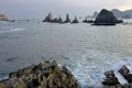 Rocky coast at sunset, Gueirua beach