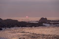 Rocky coast sunset Royalty Free Stock Photo