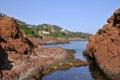 Rocky coast at Theoule in France Royalty Free Stock Photo