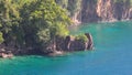 Rocky coast in tropics. Kingstown, Saint Vincent and Grenadines