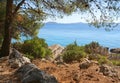 Rocky coast of the turquoise sea, Croatia Dalmatia