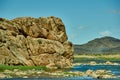 Rocky coast Zavkhan River Royalty Free Stock Photo