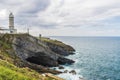 Rocky coastline along cliffs in Santander, Spain Royalty Free Stock Photo