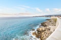The blue Bay of Angels on the Riviera at Nice France Royalty Free Stock Photo