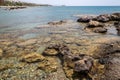 Rocks at the beach of Kiotari on Rhodes island, Greece