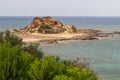 Rocks at the beach of Kiotari on Rhodes island, Greece