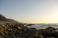 Rocky coastline and Cabo Silleiro lighthouse