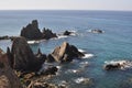 Rocky coastline of Cala de Las Sirenas, Cabo de Gata, Andalusia, Spain