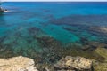 Rocky coastline , Cape Greco on Cyprus Royalty Free Stock Photo