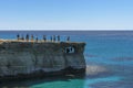 Rocky coastline , Cape Greco on Cyprus Royalty Free Stock Photo