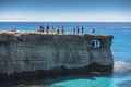 Rocky coastline , Cape Greco on Cyprus Royalty Free Stock Photo