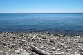 Rocky coastline with driftwood