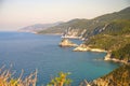 Coastline near Agnontas beach on a sunny day, Greece