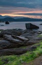 Rocky Coastline Vung Lam Bay Vietnam Royalty Free Stock Photo