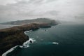 Rocky coastline in Madeira. View from drone. Royalty Free Stock Photo