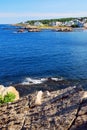 The rocky coastline of Perkins Cove in Maine Royalty Free Stock Photo