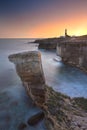 Rocky Coastline of Portland Bill at Sunset