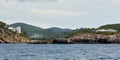 Rocky coastline of Saint Miguel in Ibiza Island