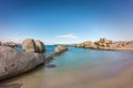 Rocky coastline and sandy beach at Cavallo island near Corsica Royalty Free Stock Photo